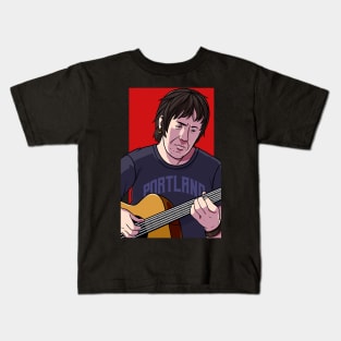 Elliott Smith Playing Acoustic Guitar Kids T-Shirt